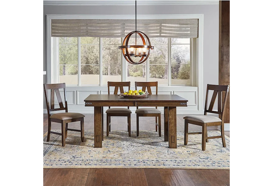 Eastwood Dining Trestle Table And 4 Side Chairs by AAmerica at Esprit Decor Home Furnishings